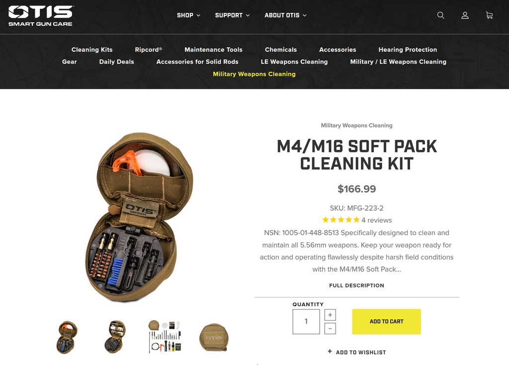 USGI Weapons Cleaning Kit (WCK) 5.56 Soft Pack (Otis Technology)