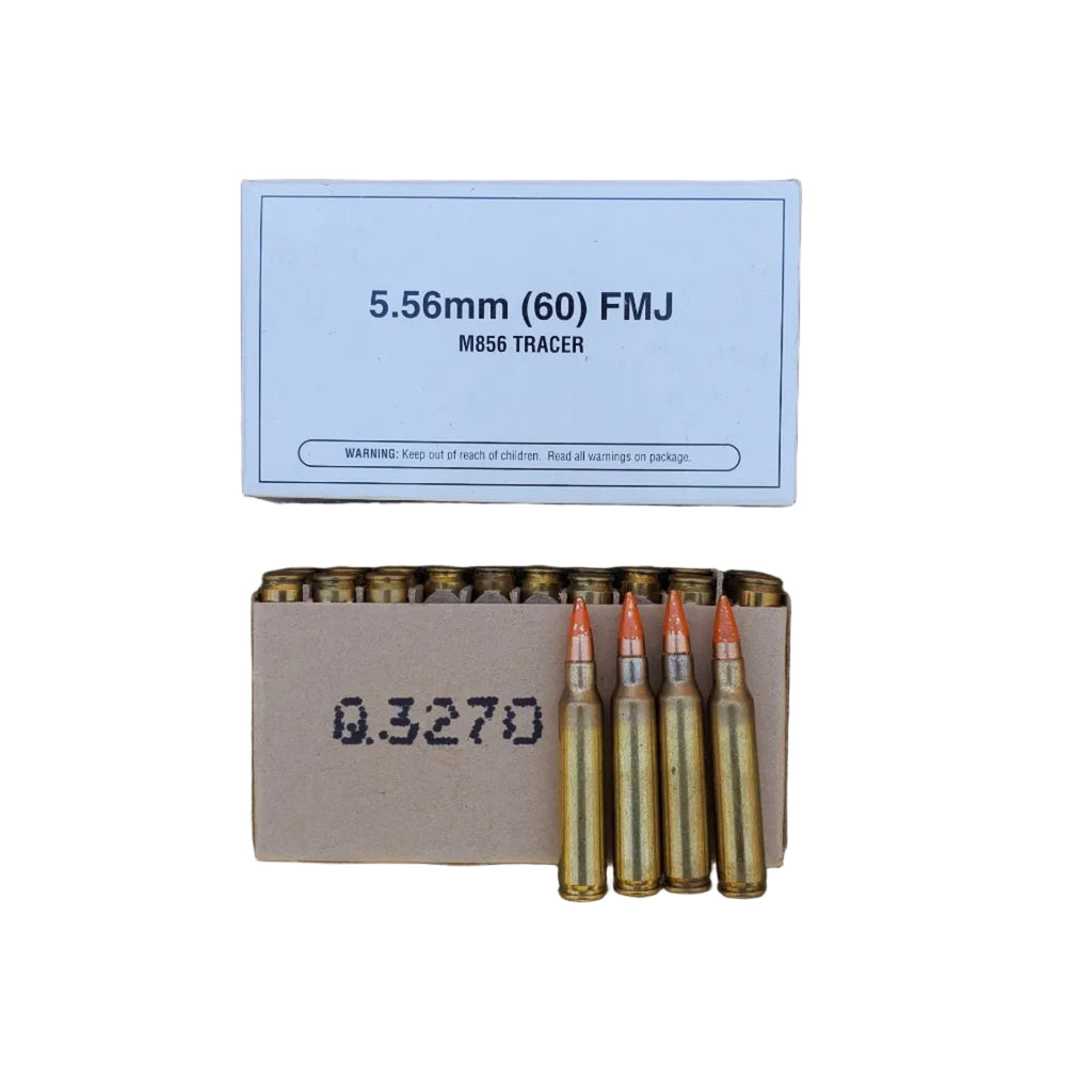 USGI M856 5.56 Orange Tip Tracer 64gr - Lake City Army Ammunition Plant (LCAAP)