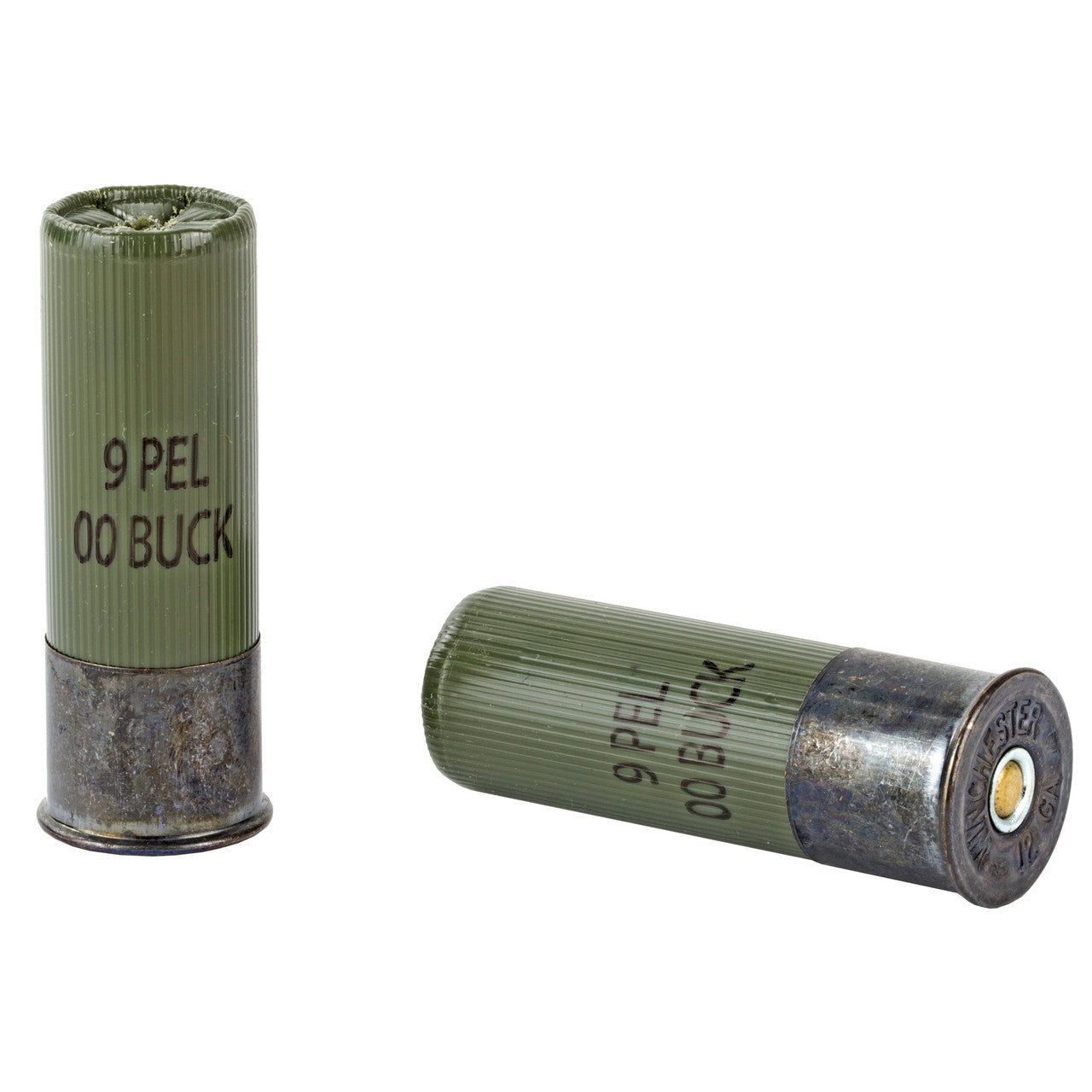 USGI 12ga Shotgun 00 Buckshot 9 Pellet (OD Green Hull / Black Head)