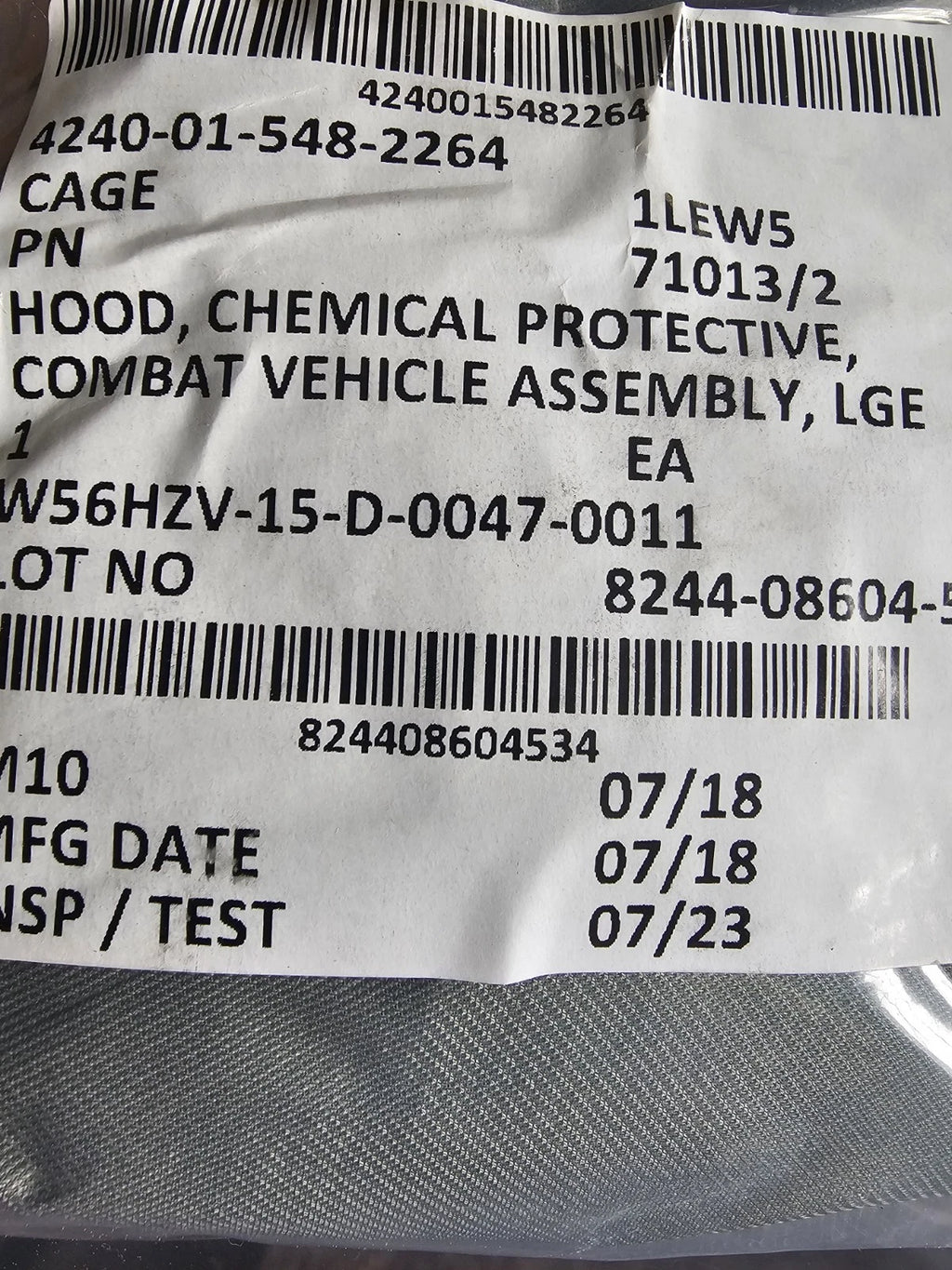 USGI Chemical-Biological Mask Hood (M50, M51, C50)