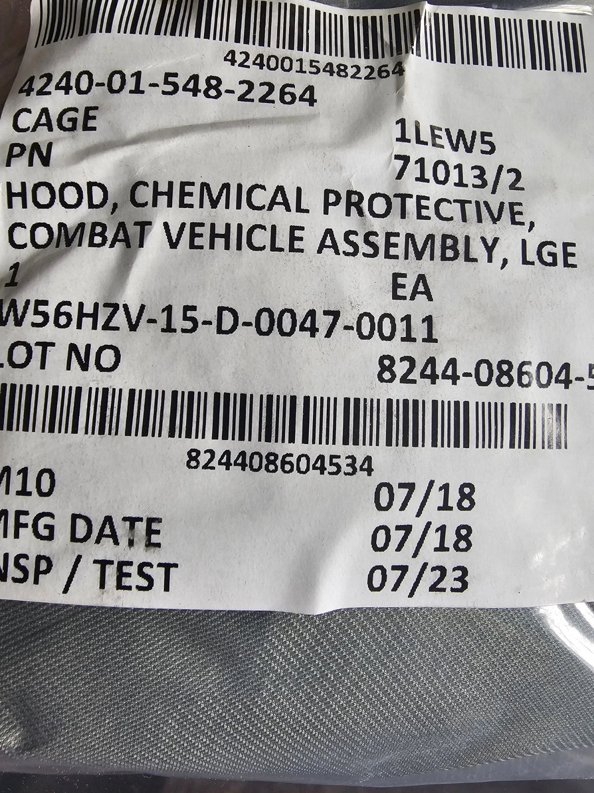USGI Chemical-Biological Mask Hood (M50, M51, C50)