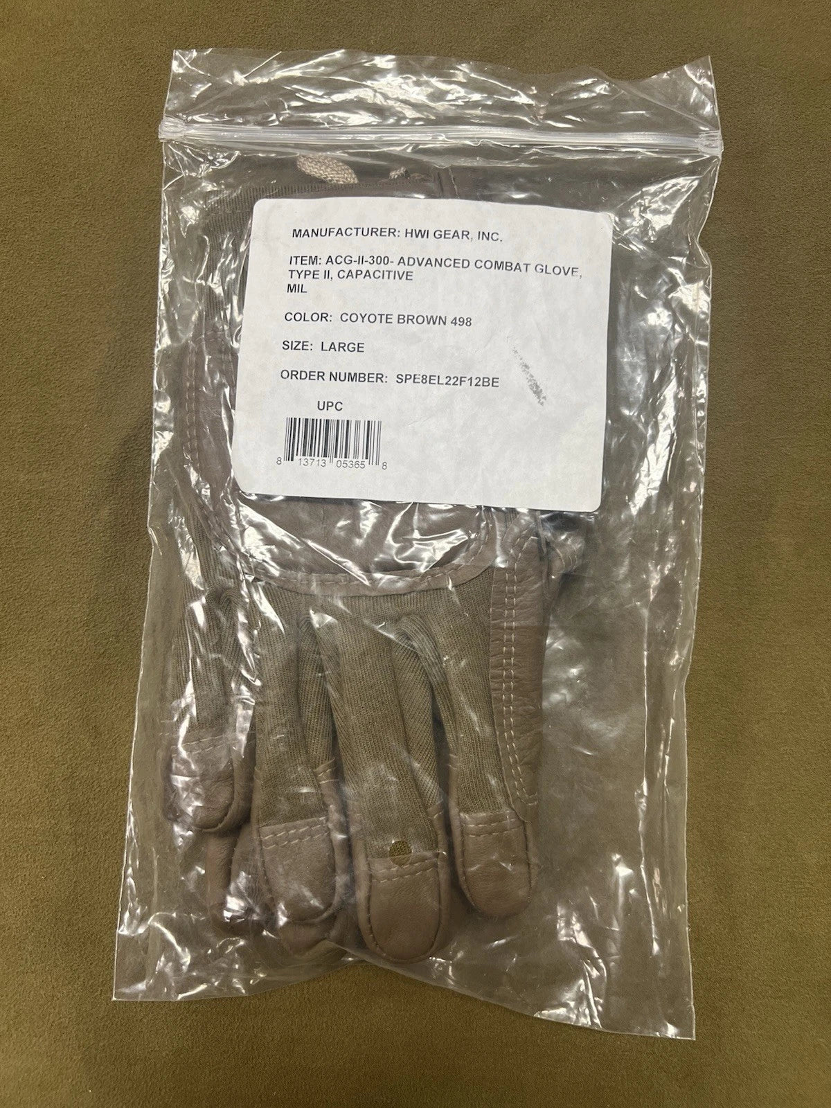 USGI Army Combat Glove (ACG-C) Type II (Class 1) Capacitive