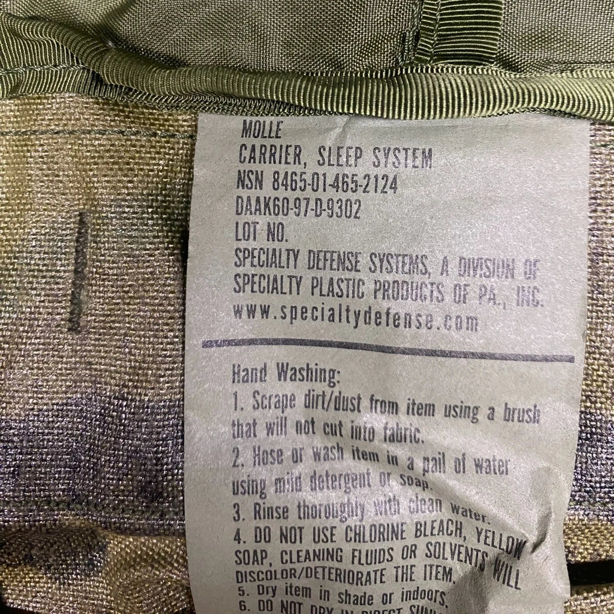USGI MOLLE II Modular Sleep System Carrier