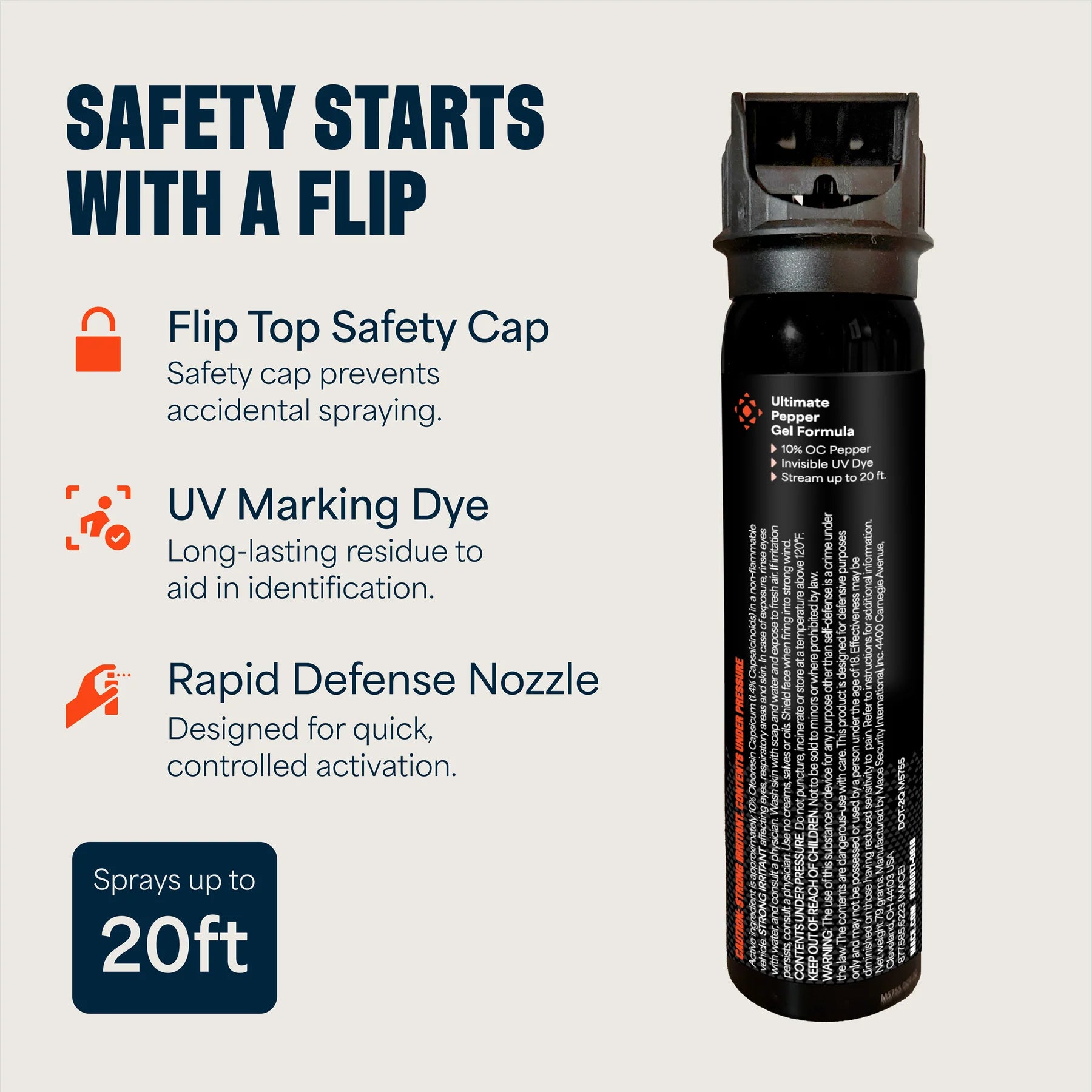 Mace Magnum 4 Flip Top Pepper Gel 80570