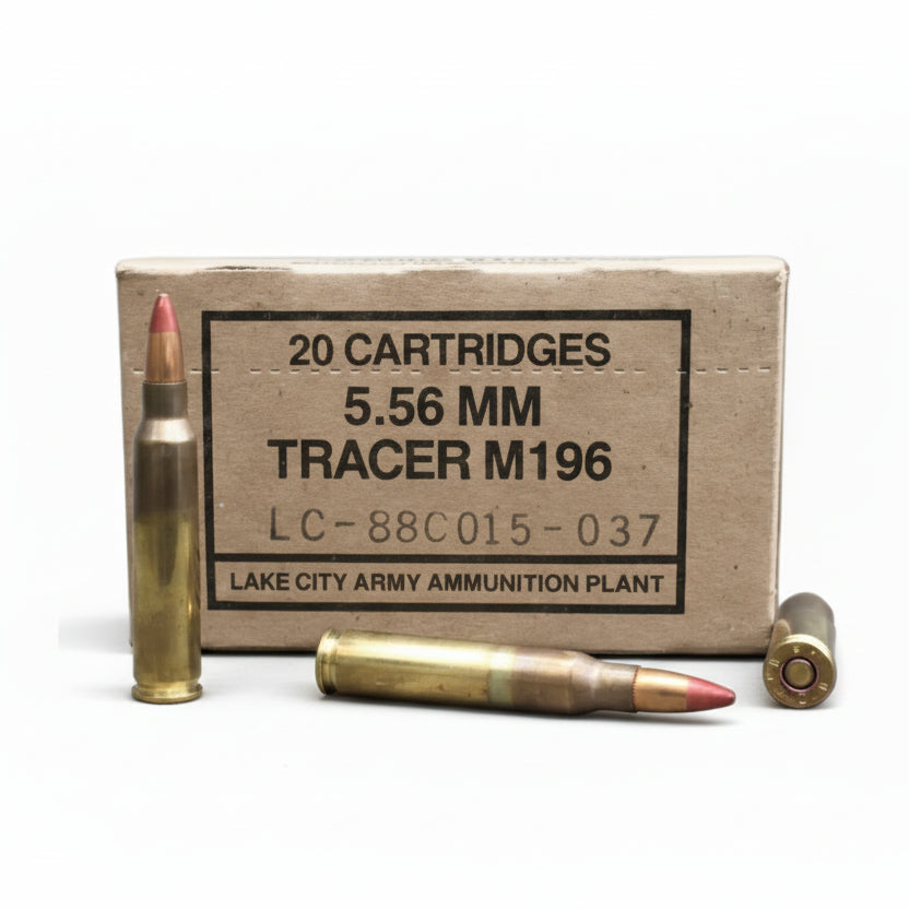 USGI M196 5.56 Red Tip Tracer 55gr - Lake City Army Ammunition Plant (LCAAP)